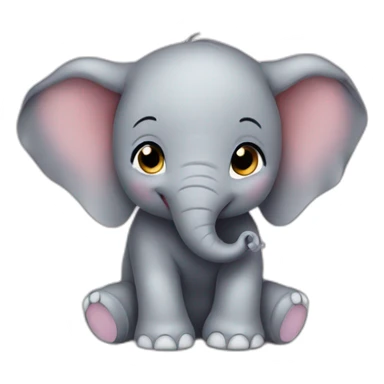Baby elephant playing sticker