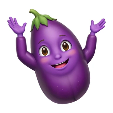 eggplant doing dab pose sticker