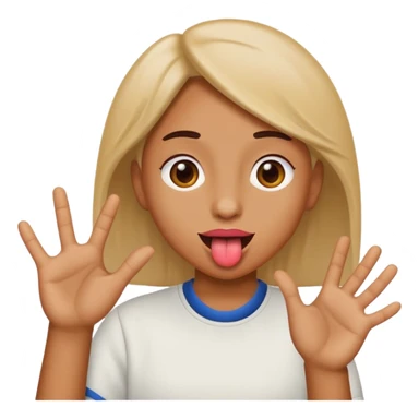 Tongue Out with hands to the side￼ sticker