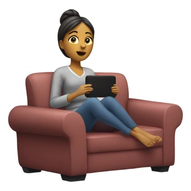 Lazy woman watching tv sticker