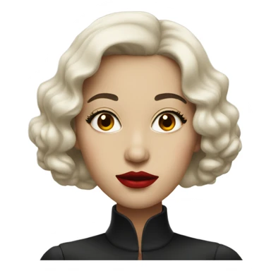 monochrome portrait with red lipstick sticker