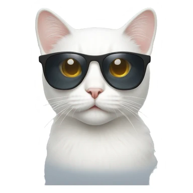 White Cat with sunglasses sticker