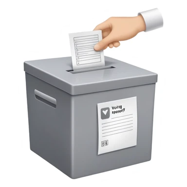 ballot box with voting paper being inserted sticker
