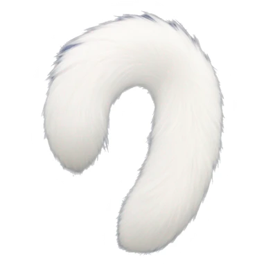 white fox fur tail sticker