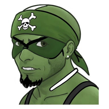 injured pirate meme emoji style with head bandage sticker