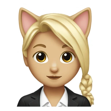 tuxedo cat with blonde girl sticker
