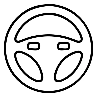 steering wheel, outlined icon style, black lines, no fill, minimalistic, suitable for UI sticker