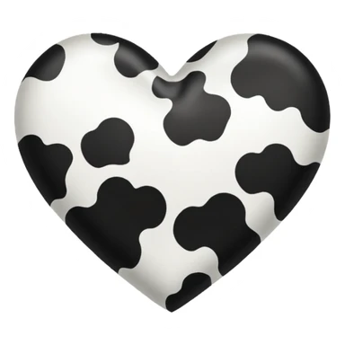 Cow print heart sticker