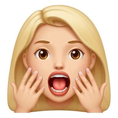 Girl with a really big open mouth drooling sticker