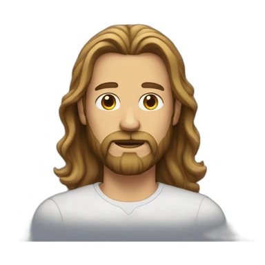 man with long hair and beard sticker