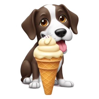 A dog eating ice cream sticker
