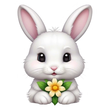 cute bunny with flower sticker