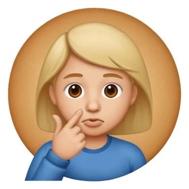 Create an emoji that is picking his nose make it a circle emoji  sticker