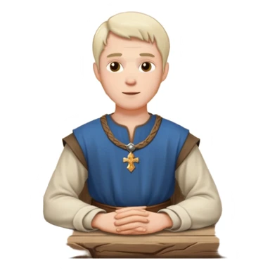 medieval white man seated by a table sticker
