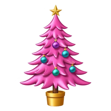 pink christmas tree sticker