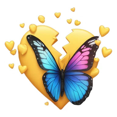 broken heart with butterfly sticker