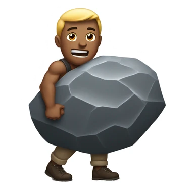 strong men pushing a huge rock sticker