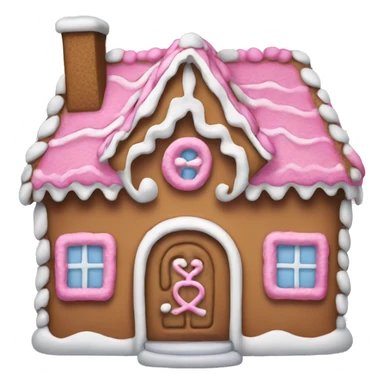 A pink gingerbread house sticker