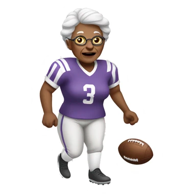 white Granny playing football sticker