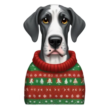 Great dane in christmas Sweater  sticker