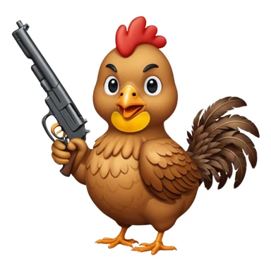 A chicken with a gun  sticker