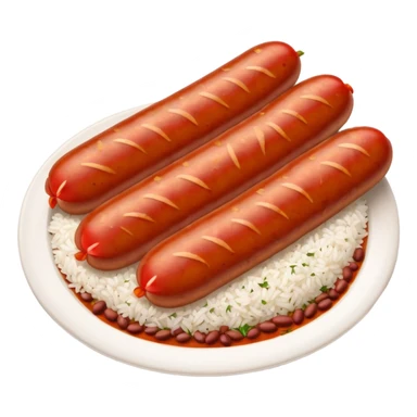 emoji of Rougail saucisse meal. Typical Reunion island meal. Sliced sausage in tomato reduced sauce with thym  sticker
