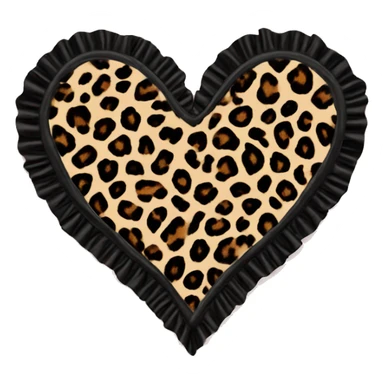 Leopard print heart with black ruffles sticker