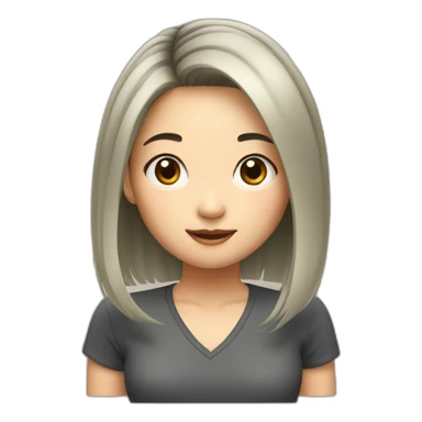 bob hair asian girl sticker