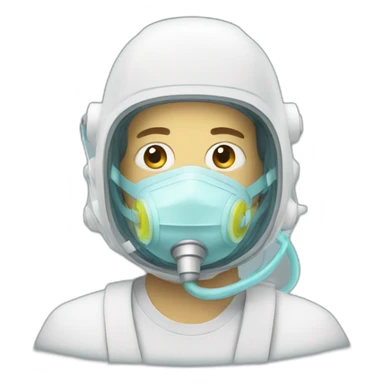 white man in oxygen mask sticker