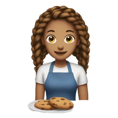 quarteron woman with brown dark braids baking cookies sticker