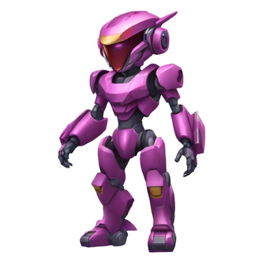 a Genesect-Raptor-Fakémon-Medabot-Mecha with a futuristic visor-helmet and wearing a techwear-suit Full Body sticker