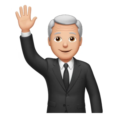 Create an emoji of Epstein waving to the camera in Family Guy style sticker