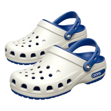 Pure white Crocs clogs, clean matte texture, ventilation holes visible, minimal lighting, dark neutral background, realistic product photo, no logos, no text. no color other than white sticker