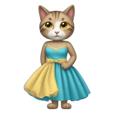 Cat with a dress sticker