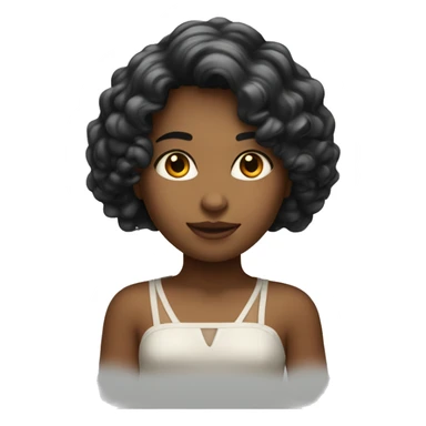 Creami una ragazza con capelli neri che tiene in mano L’iPad della Apple  sticker