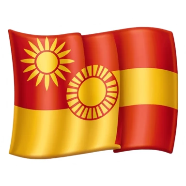 combine half the macedonian flag with half the polish flag so there is an even amount of each in the one flag. keep the colours of the flags the same do not merge them. just cut half of each and put them together, the polish flag is this 🇵🇱 and macedonian is this 🇲🇰 sticker