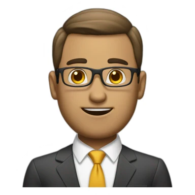 buisinessman with cringe presentation sticker