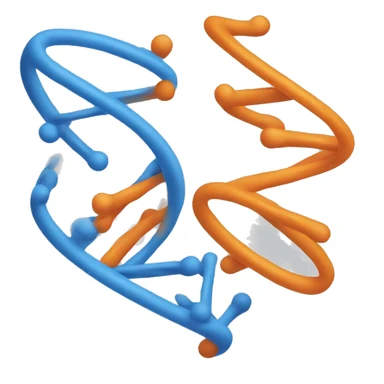 dna in orange and blue  sticker