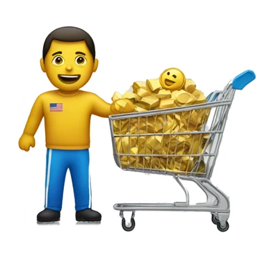 
inside a gold medal draw a shopping cart sticker