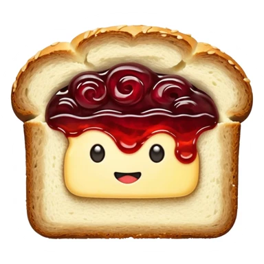 a loaf of bread with butter and jam sticker