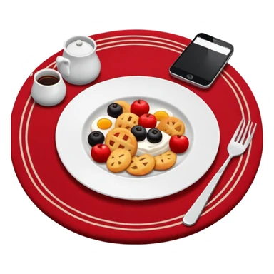 Plate and phone on a blanket sticker