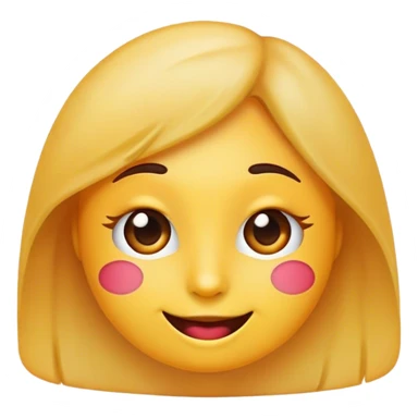 Flirty emoji face n the style of the apple iPhones face emojis and not an actual apple sticker