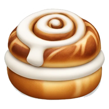 Cinnamon bun with marshmallow sticker