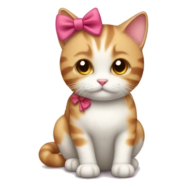 Cute cat with a bow sticker