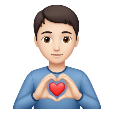 A person making a heart sticker