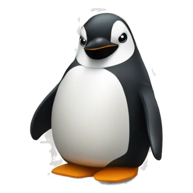 un pinguino gordo y enojado sticker