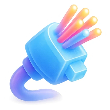 An optical cable illustrated in a playful and vibrant style, representing the fun and exciting aspects of high-speed internet. sticker