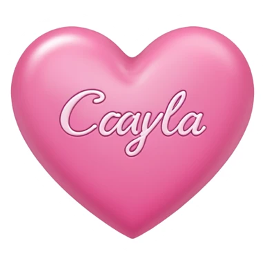 A pink heart with a name Cayla inside it sticker