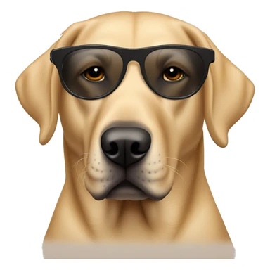 tan Labrador retriever with black sunglasses on sticker