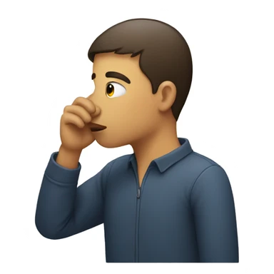 person smelling on shoulder sticker